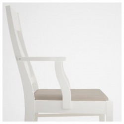 Фото2.Стул INGATORP с подлокотниками, белый, Nordvalla бежевый 902.462.91 IKEA